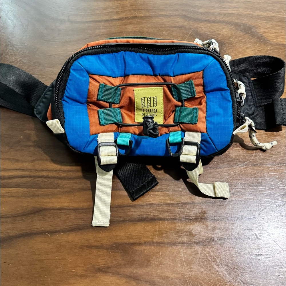 Topo Designs clay/blue color mountain hip bag